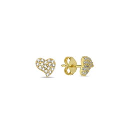 Heliophilia Silver Pendientes de Plata 925 Dorados con Circón